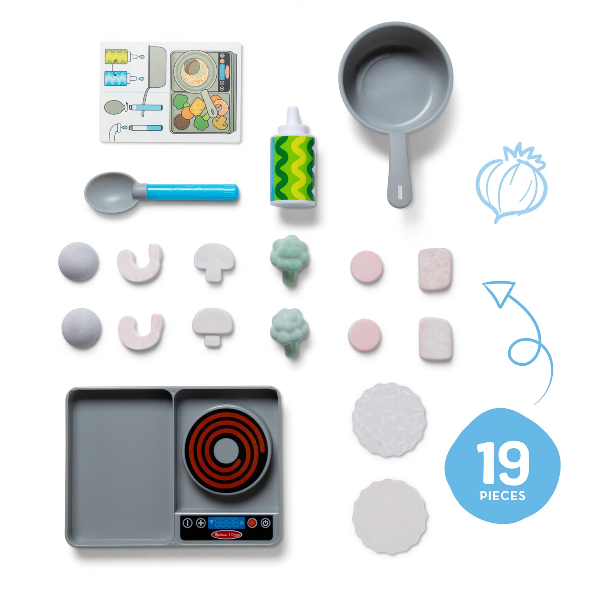 Buy now Melissa & Doug Simmer & Stir Stovetop Play Set with Water Wow!?? Color Changing Play Food Preschool Toy Ages 3+ at indiglob india