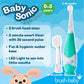 brush-baby BabySonic Infant and Toddler Electric Toothbrush for Ages 0-3 Years - Smart LED Timer and Gentle Vibration Provide a Fun Brushing Experience - Includes 2 Sensitive Brush Heads (Teal)