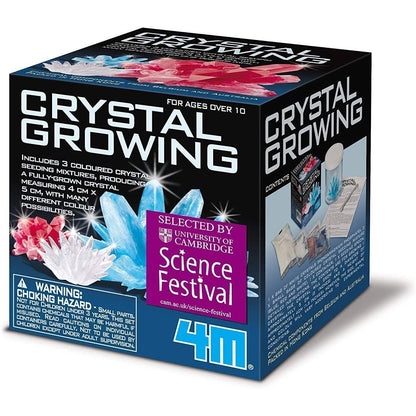 4M Crystal Growing Science Kit - 3 Colored Crystals - Easy DIY STEM Toys Lab Experiment Specimens, A Great Educational Gift for Kids & Teens, Boys & Girls Ages 10+