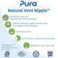 Pura Kiki Bottle Replacement Nipple 2-Pack - 100% Medical-Grade Silicone, Anti-Colic, NonPlastic - Suitable for Infants & Babies 6+ Months (Y-Cut)