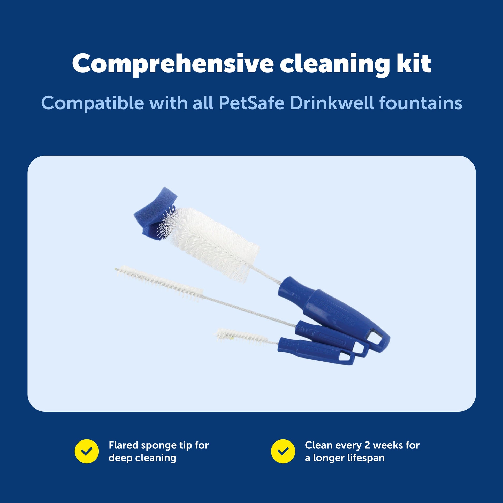 Buy now PetSafe Drinkwell Fountain Cleaning Kit - Deep Bowl Cleaning for Hard-to-Reach Areas of Compatible Cat Fountains - Removes Hidden Residue & Maintains Pump Performance at indiglob india