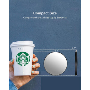 OMIRO 20X Magnifying Mirror and Eyebrow Tweezers Kit, 3.5" Two Suction Cups Magnifier Travel Set