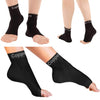 Copper Compression Foot Sleeves - Plantar Fasciitis, Achilles, Ankle Support Brace Socks - Day / Night Relief from Heel Spurs, Arch Pain, Swelling, Soccer Injuries, Golf, Running - 1 Pair Black - L - Black