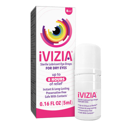 Buy now iVIZIA Sterile Lubricant Eye Drops for Dry Eyes, Preservative-Free, Moisturizing, Dry Eye Relief, Contact Lens Friendly, 0.16 fl oz Bottle Packaging May Vary at indiglob india