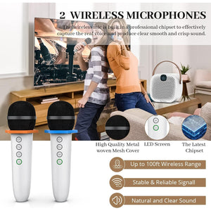 BYL BESTISAN Karaoke Microphone, Portable Wireless Bluetooth Karaoke Mic for Adults&Kids Home Outdoor Party, Karaoke Machine for PC/All Smartphone