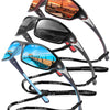 FAGUMA Sports Polarized Sunglasses For Men Cycling Driving Fishing UV400 Protection - 01 Red+black+blue(3 Pack)