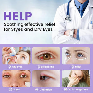 Aroma Season Heated Eye Mask, Warm Eye Compress for Dry Eyes MGD Stye Blephartitis Sinus Migraine, Graphene Heating Element with Natural Lavender Pack (Black)