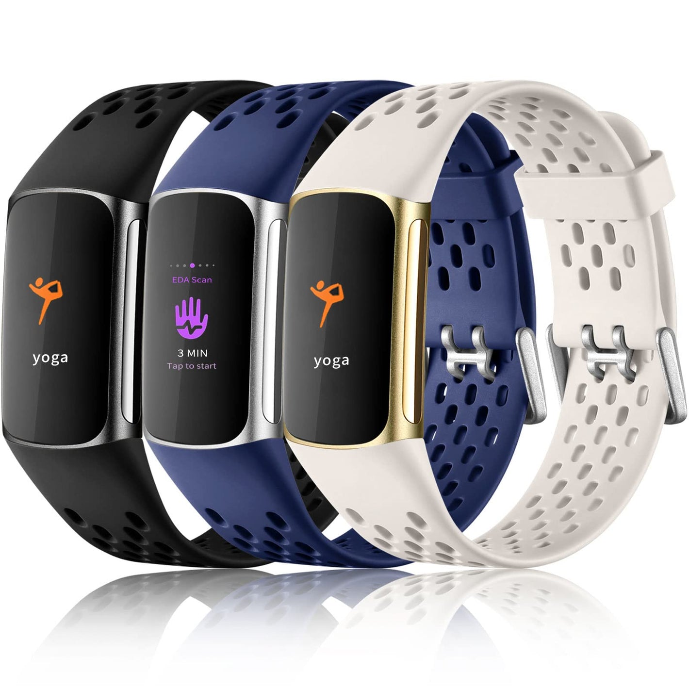 Buy now Maledan Compatible with Fitbit Charge 5/ Fitbit Charge 6 Bands Women Men, Breathable Sport Band Soft Waterproof Replacement Wristbands Strap for Fitbit Charge 5/ Charge 6 Advanced Fitness Tracker at indiglob india