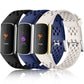 Buy now Maledan Compatible with Fitbit Charge 5/ Fitbit Charge 6 Bands Women Men, Breathable Sport Band Soft Waterproof Replacement Wristbands Strap for Fitbit Charge 5/ Charge 6 Advanced Fitness Tracker Black Navy Blue Lunar White at indiglob india