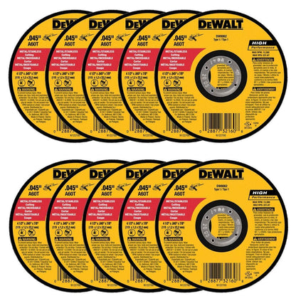 Buy now DeWalt DW8062 4-1/2"x.045"x7/8" Metal Angle Grinder Thin Cutoff Wheel, 10 Pack at indiglob india