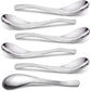 AOOSY 6-Piece Heavy Weight Soup Spoons,Stainless Steel Asian Soup Spoon with Ergonomic Short Handle for Ramen, Curry, Cereals