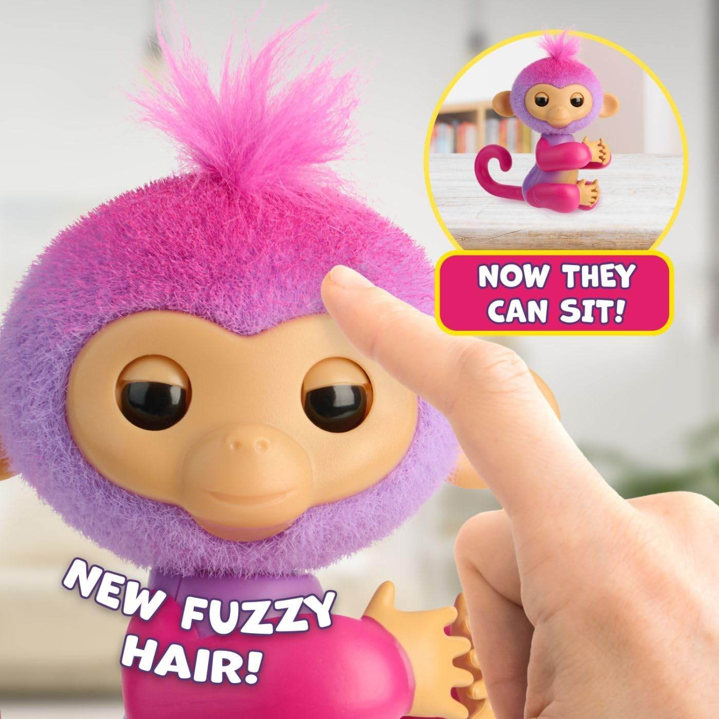 2023 NEW Interactive Baby Monkey Reacts to Touch – 70+ Sounds & Reactions – Charli (Purple) - My Store