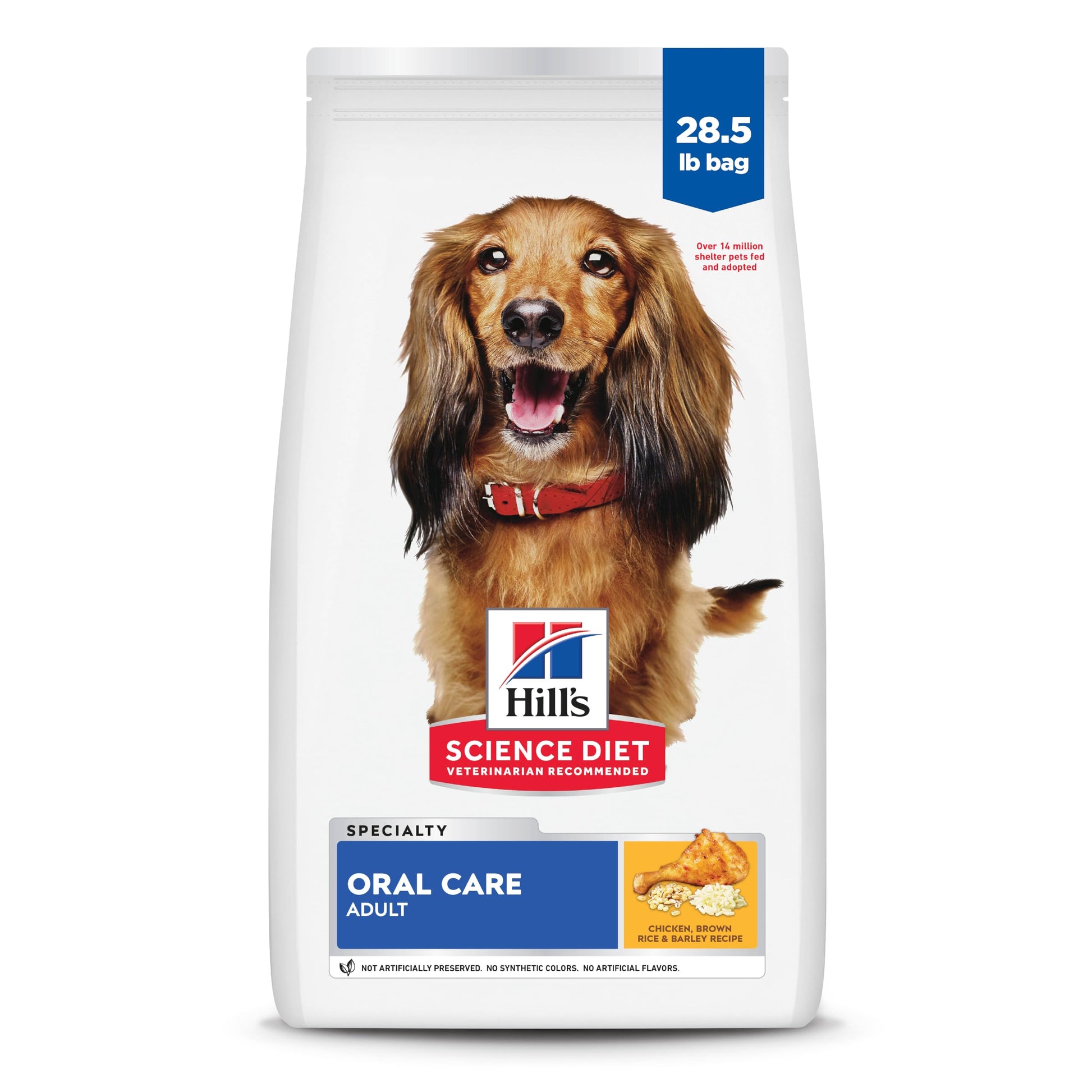 Buy now Hill's Science Diet Oral Care, Adult 1-6, Plaque & Tartar Buildup Support, Dry Dog Food, Chicken, Rice, & Barley, 4 lb Bag at indiglob india