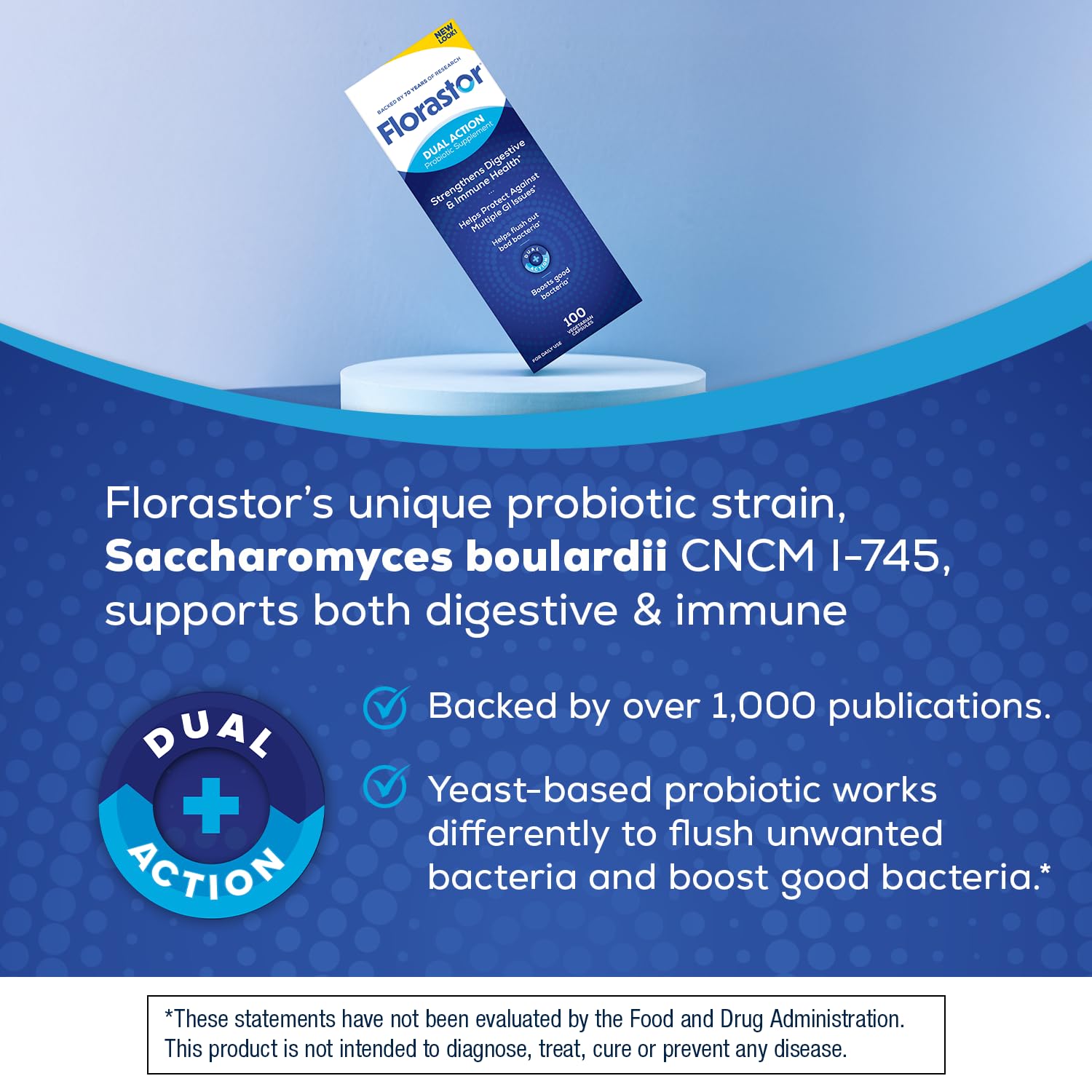 Buy now Florastor Probiotics for Digestive and Immune Health, 100 Capsules, Probiotics for Women & Men, Helps Flush Out Bad Bacteria, Boosts The Good with Our Unique Strain Saccharomyces Boulardii at indiglob india