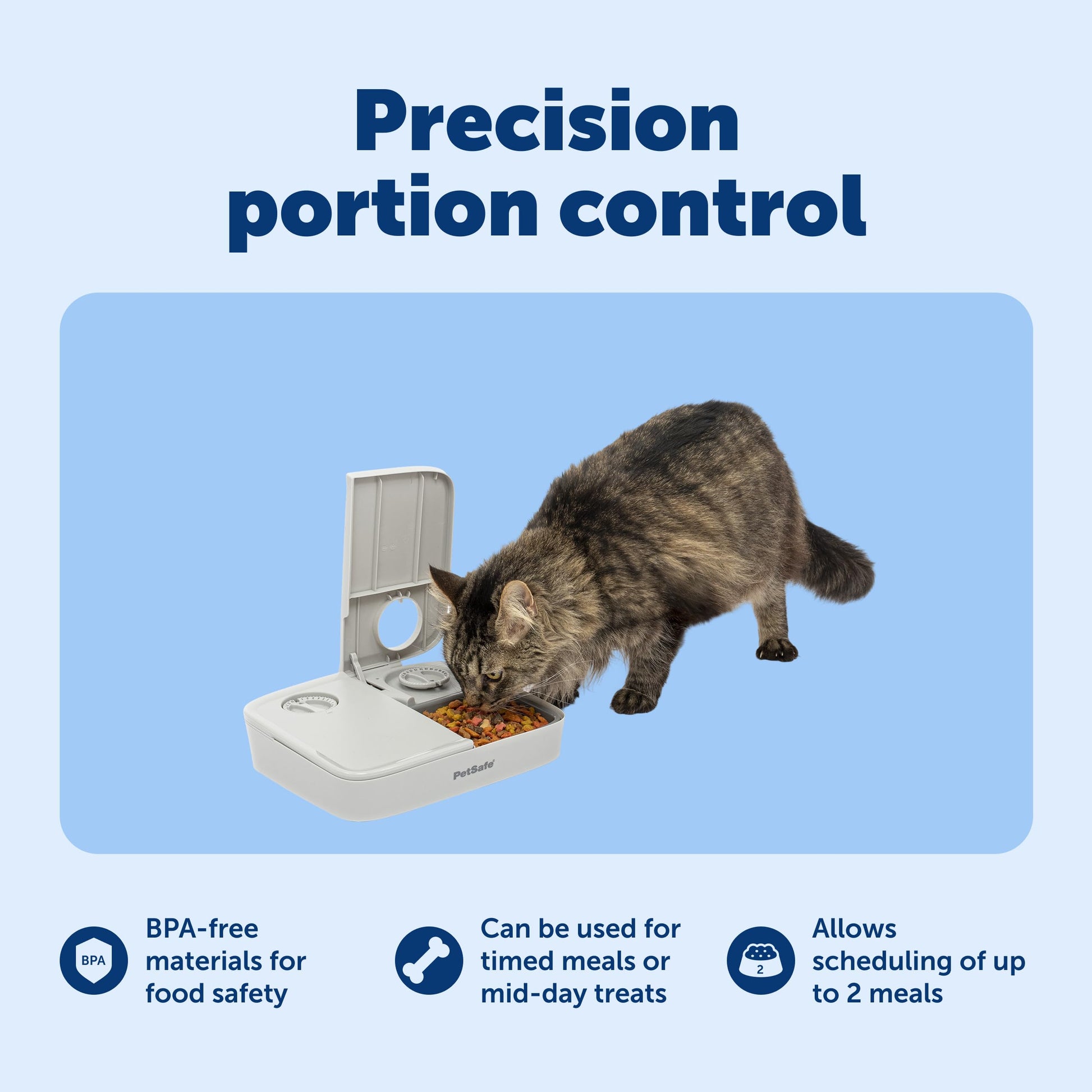 Buy now PetSafe Analog 2 Meal Programmable Pet Feeder, Automatic Dog and Cat Feeder - Dry or Semi-Moist Pet Food Dispenser, Slow Feed Portion Control (3 Cup/16 Ounce Total Capacity), Tamper-Resistant Design at indiglob india