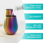 'Eco Unbreakable Holographic Stainless Steel Wine Glasses (16 oz, Set of 8) - Multi-Color Wine Tumblers Maintain Drink Temperature - Great for Entertaining & Parties - Shatterproof, Reusable Tumblers - My Store