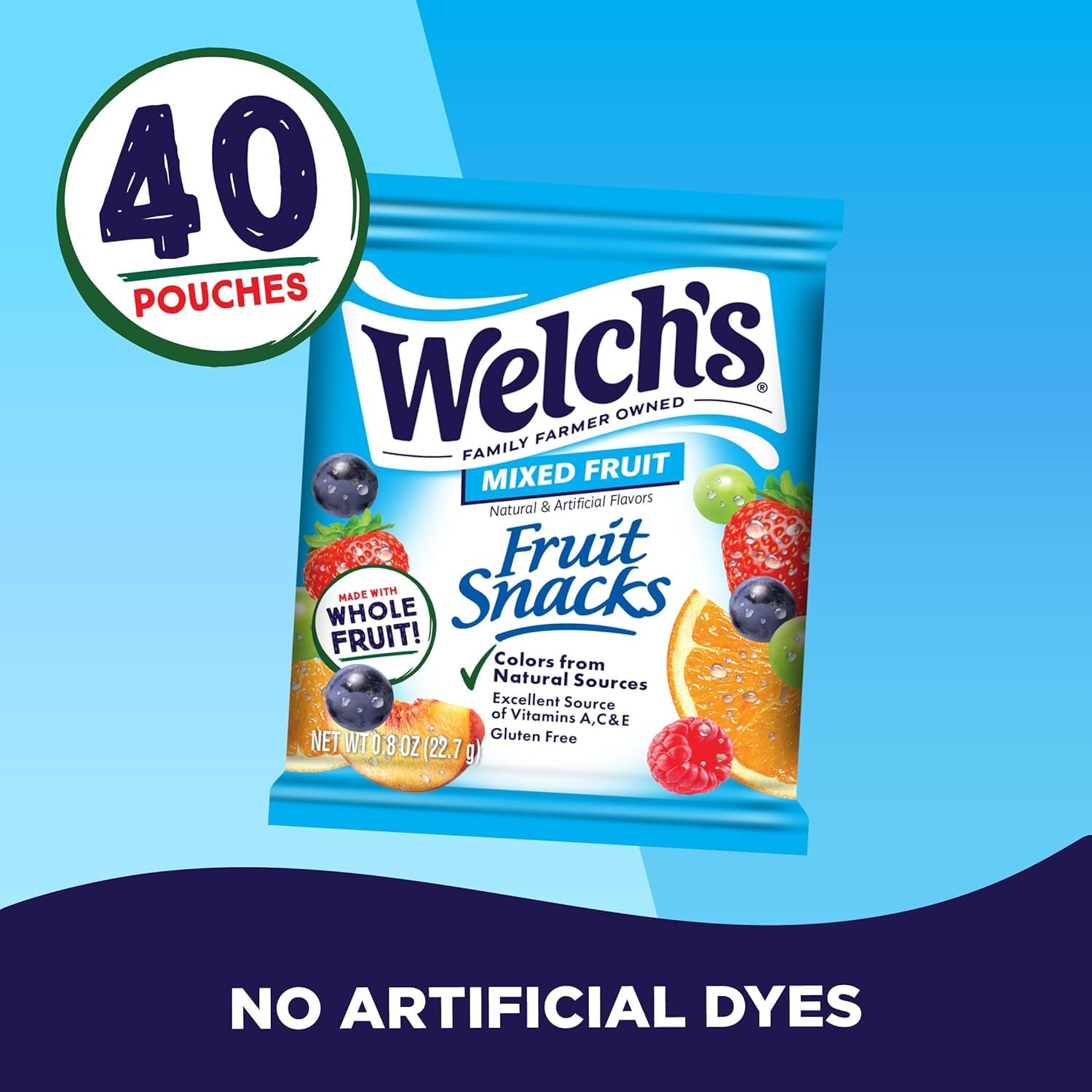 Buy now Welch's Fruit Snacks, Mixed Fruit Snack Box, Gluten Free, 0.8oz Snack Packs (Pack of 40) at indiglob india
