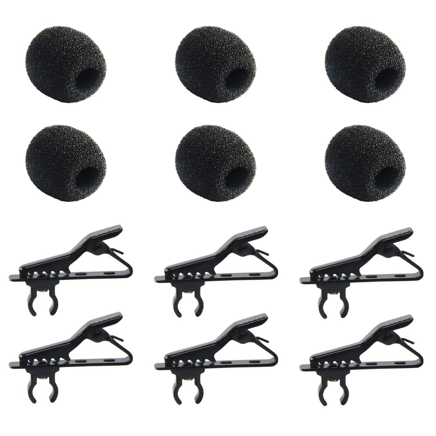 Buy now AUGSUN 18Pcs Lapel Microphone Clips Replacement Kit, 6Pcs Lavalier Mic Clips Metal Tie Clips Lavalier Microphone Clips, 6Pcs Windscreen Foam Cover and 6Pcs Plastic Wire Clips at indiglob india