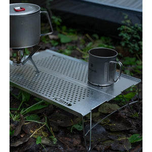 iClimb Mini Solo Folding Table Ultralight Compact for Backpacking Camping Hiking Beach Picnic (Gunmetal, S)