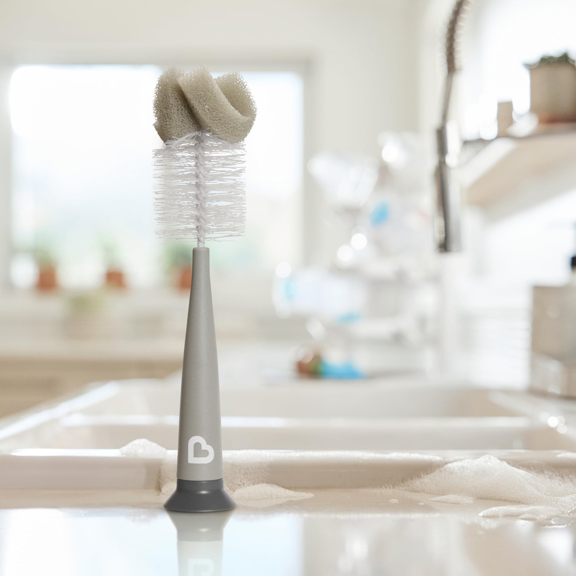 Buy now Munchkin Sponge Bottle Brush, Grey/Sage, 2 Count (Pack of 1) at indiglob india