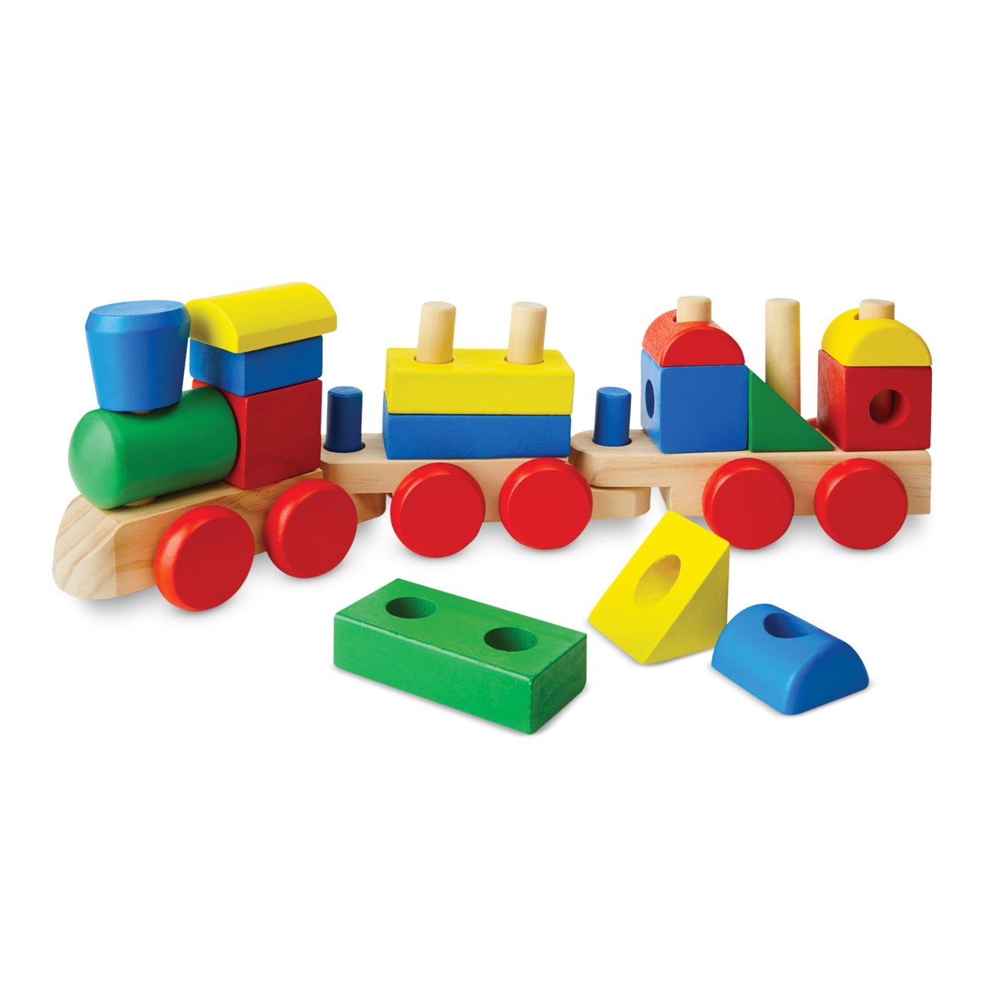 Buy now Melissa & Doug Stacking Train - Classic Wooden Toddler Toy (18 pcs) at indiglob india
