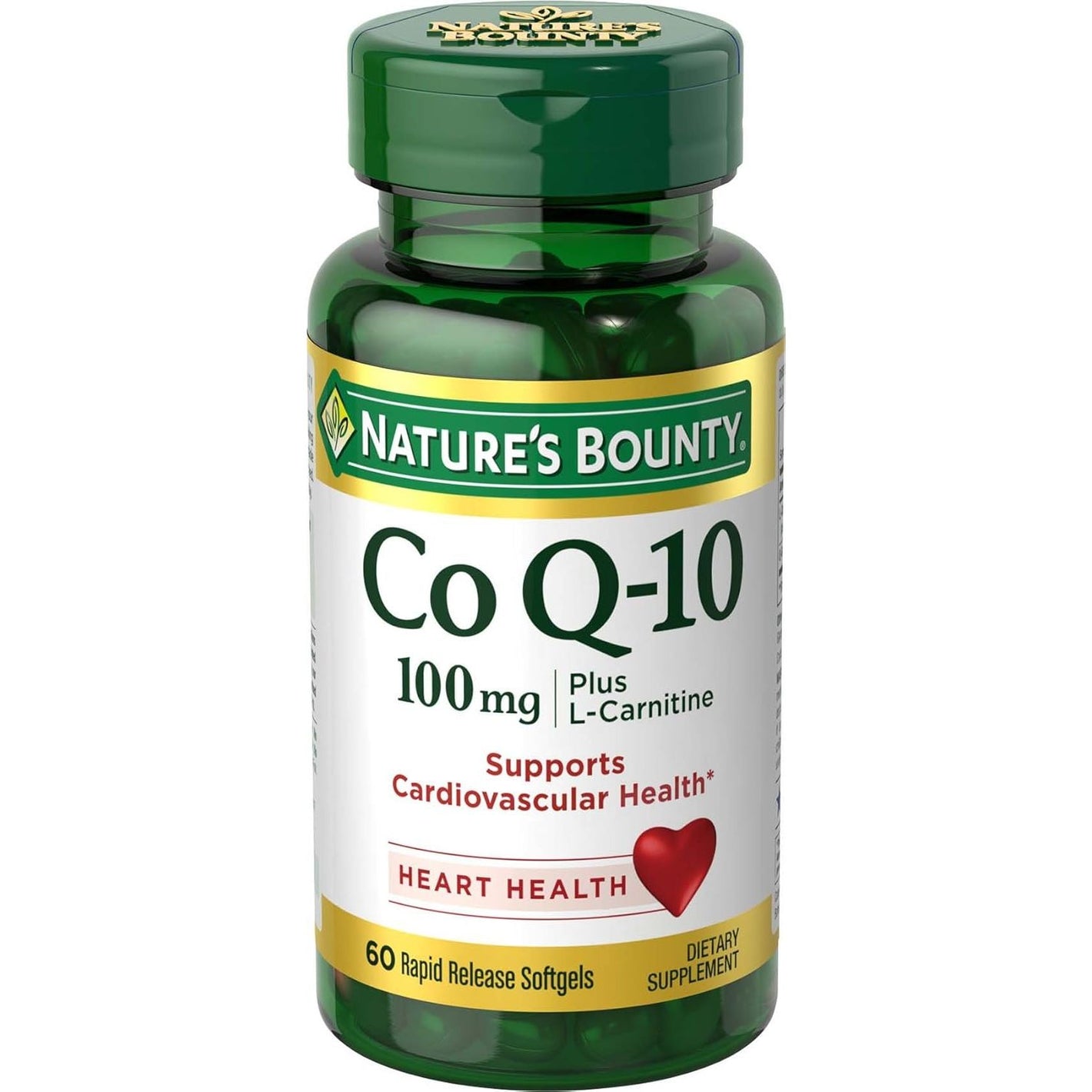 Nature's Bounty CoQ10, Supports Heart Health, 100mg Plus L-Carnitine, 60 Softgels