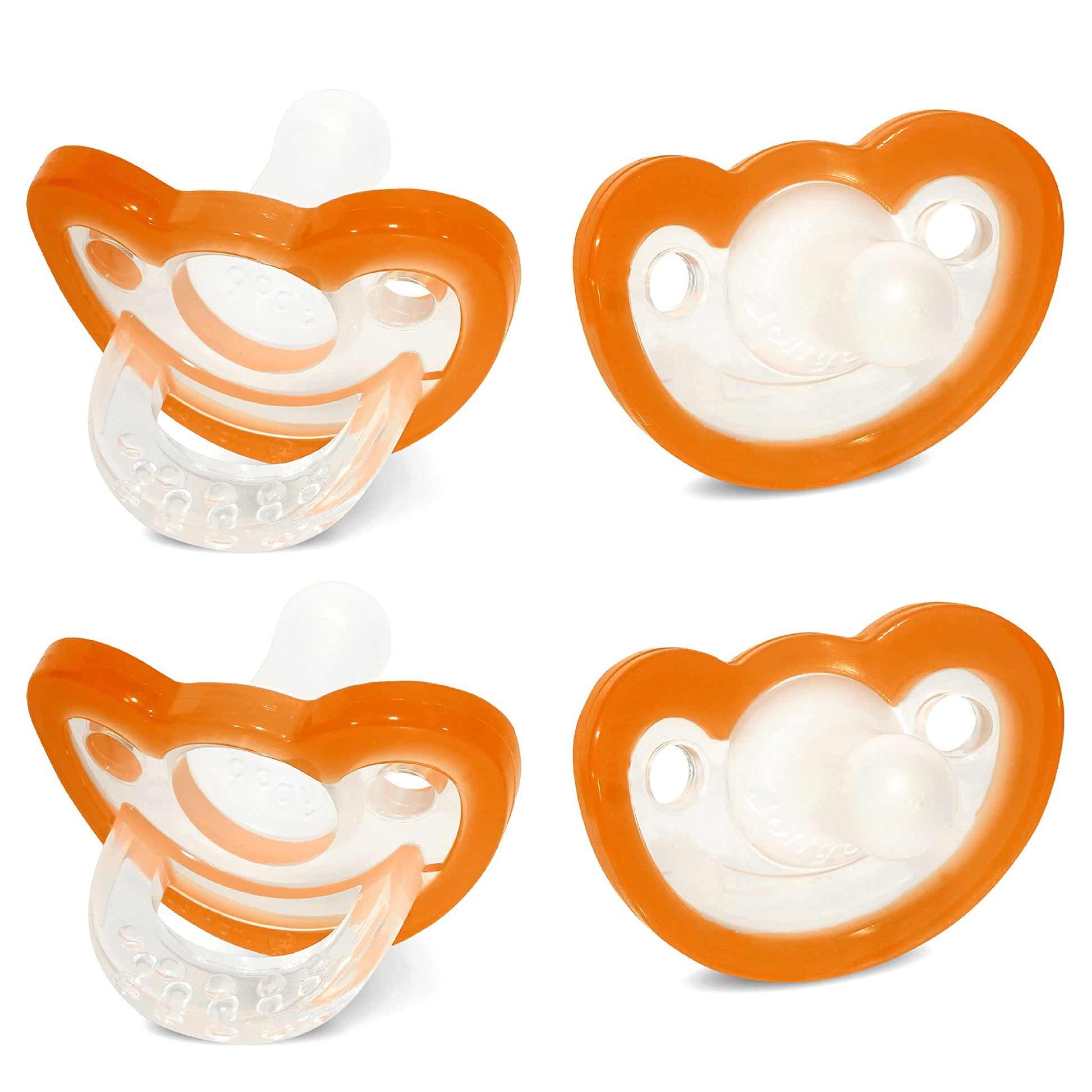 Buy now RaZbaby Jollypop Pacifier for Babies 3 Months and Up, USA Made, Natural Shaped Orthodontic Binky, Lovingly Shared in NICUs & Hospitals Worldwide, Medical-Grade 100% BPA-Free - 2 Pack - Pink Orange at indiglob india