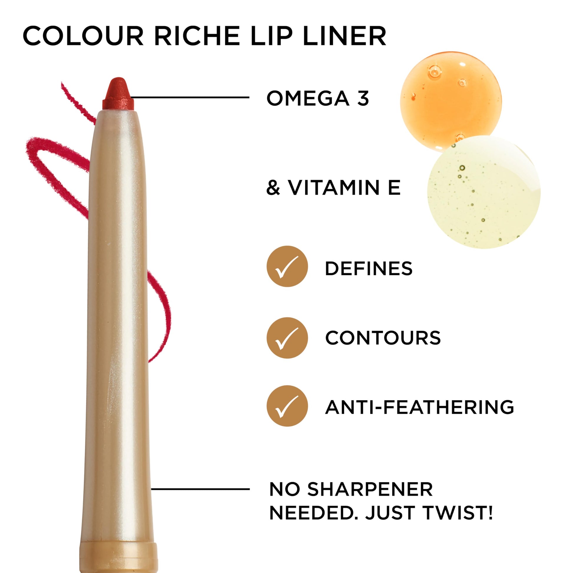Buy now L'Oreal Paris Colour Riche Lip Liner Pencil, Creamy Lip Liner with Omega 3 and Vitamin E, 783 More Chocolate (Brown) at indiglob india