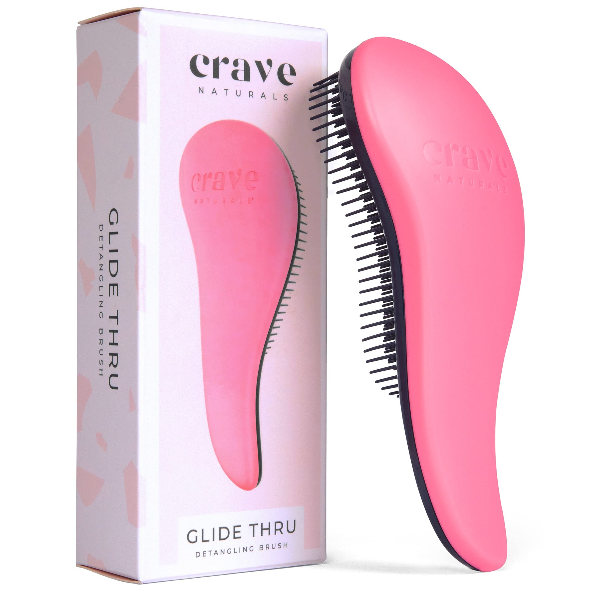 Buy now Crave Naturals Glide Thru Hair Brush - Detangler Brush for Curly, Straight, Wet or Dry Hair - Gentle Detangling Brushes for Adults, Kids, Toddlers - Hair Accessories for Women, 7.5x3" - Pink at indiglob india