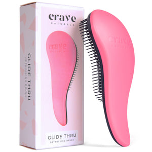 Buy now Crave Naturals Glide Thru Hair Brush - Detangler Brush for Curly, Straight, Wet or Dry Hair - Gentle Detangling Brushes for Adults, Kids, Toddlers - Hair Accessories for Women, 7.5x3" - Pink at indiglob india