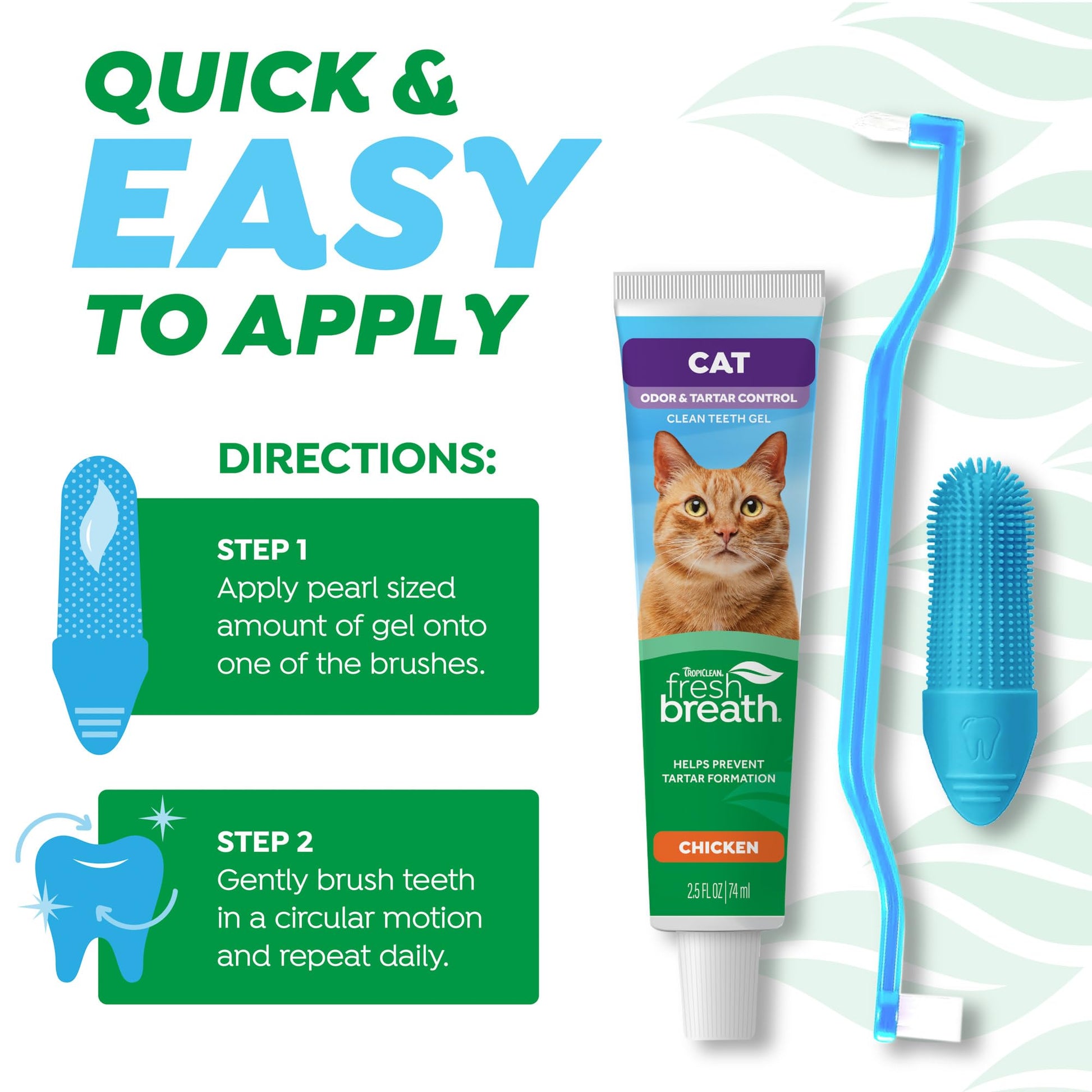 Buy now TropiClean Fresh Breath Cat Toothbrush and Toothpaste Kit, Cat Teeth Cleaning & Breath Freshener Solution, Complete Dental Care at indiglob india