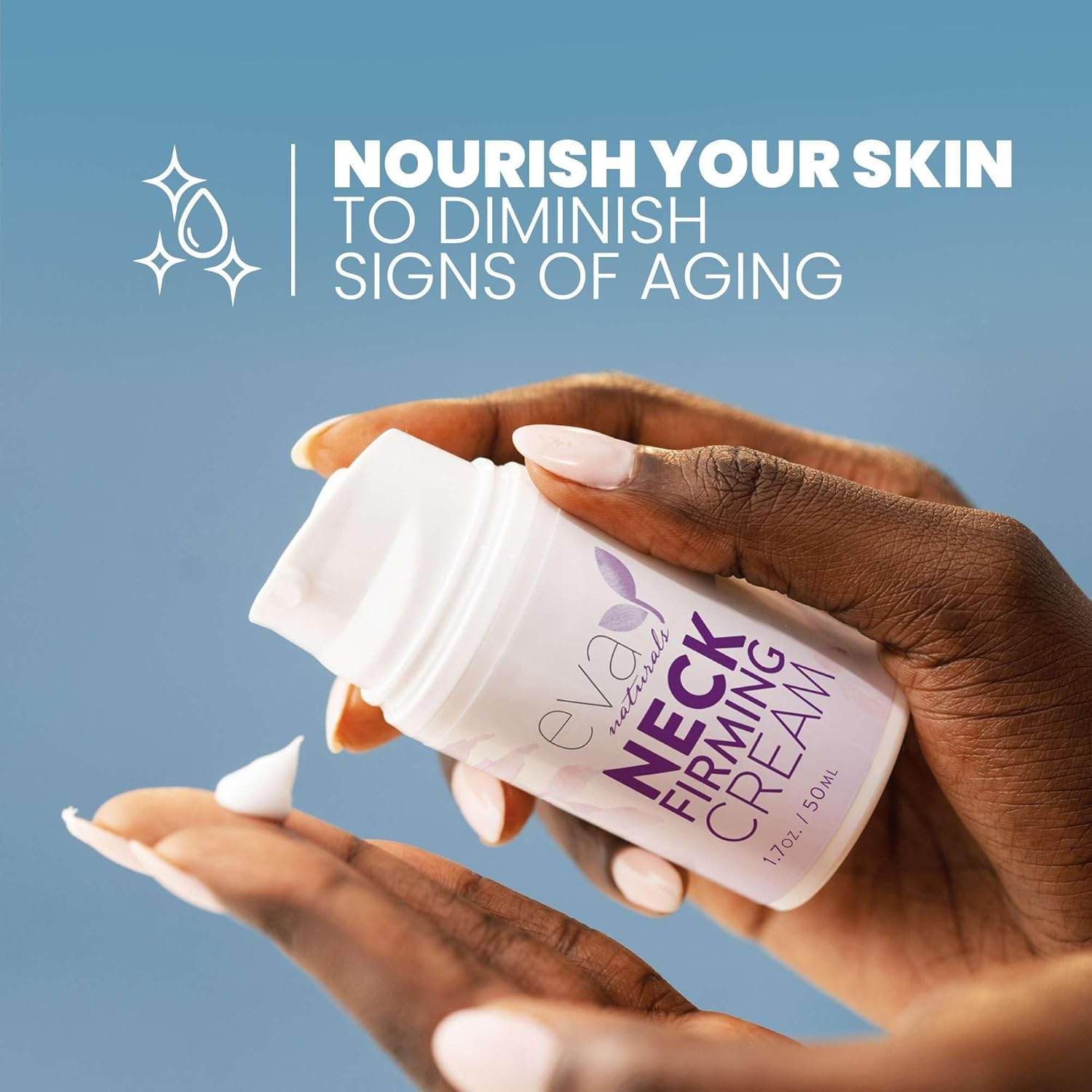 Eva Naturals Neck Firming Cream for Women - Neck Cream for Firming, Tightening, Lifting Sagging Skin, Anti Aging Moisturizer with Retinol, Collagen, Hyaluronic Acid, Peptides & Vitamin C — 1.7 Fl Oz - My Store