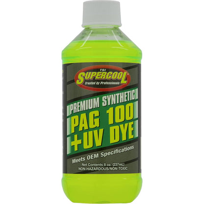 TSI Supercool P100-8D PAG 100-Viscosity Plus U/V Dye Oil - 8 oz , Silver