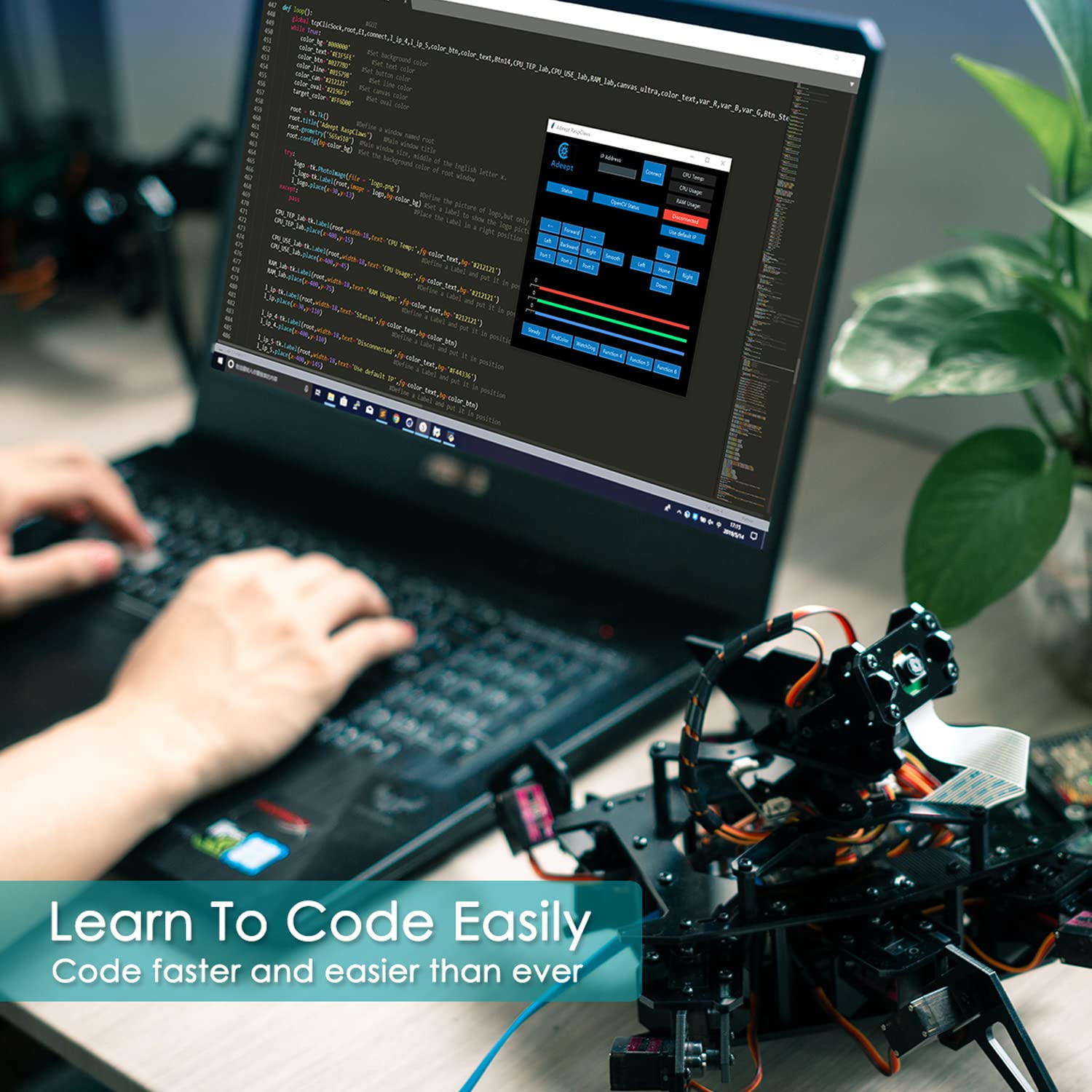 Buy now Adeept RaspClaws Hexapod Spider Robotic Kit Compatible with Raspberry Pi 4 3 Model B+ B, OpenCV Target Tracking, Video Transmission, Raspberry Pi STEAM Crawling Robot with PDF Manual at indiglob india