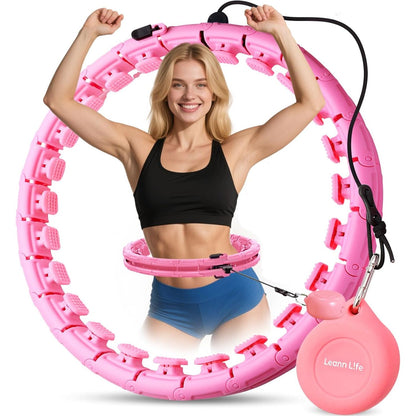 U1 Smart Weighted Hula Hoop – 30 Knots 19"–61" Adjustable Waist, Magnetic Lock with Spring Massage Heads, Infinity Hoop Plus Size for Adults & Kids, Ab Workout, Weight Loss, Abdominal Toner