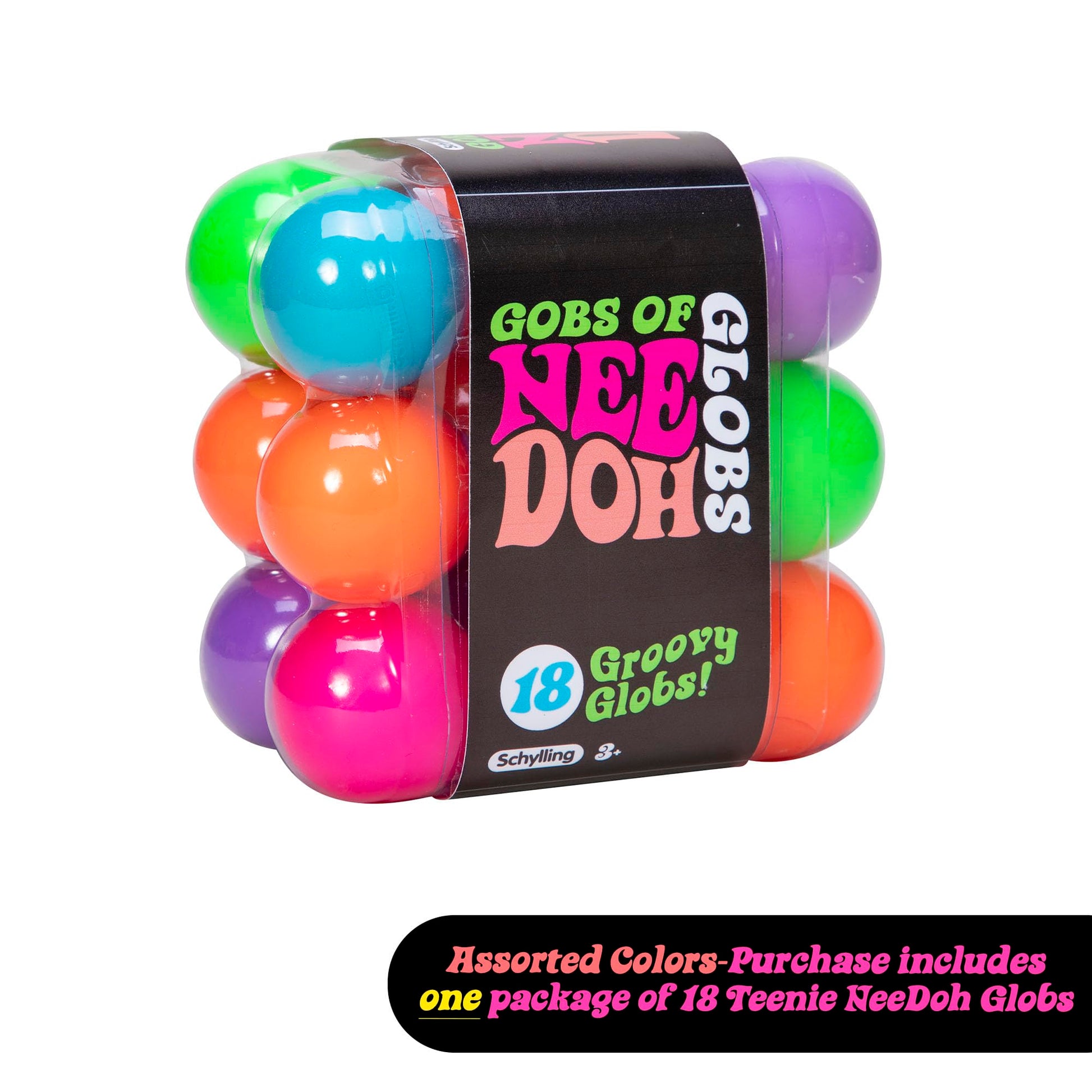 Buy now Schylling NeeDoh Teenie Gobs of Globs - Sensory Squeeze Toy - Contains 18 Mini Groovy Globs - 1.25" Wide - Multicolored at indiglob india