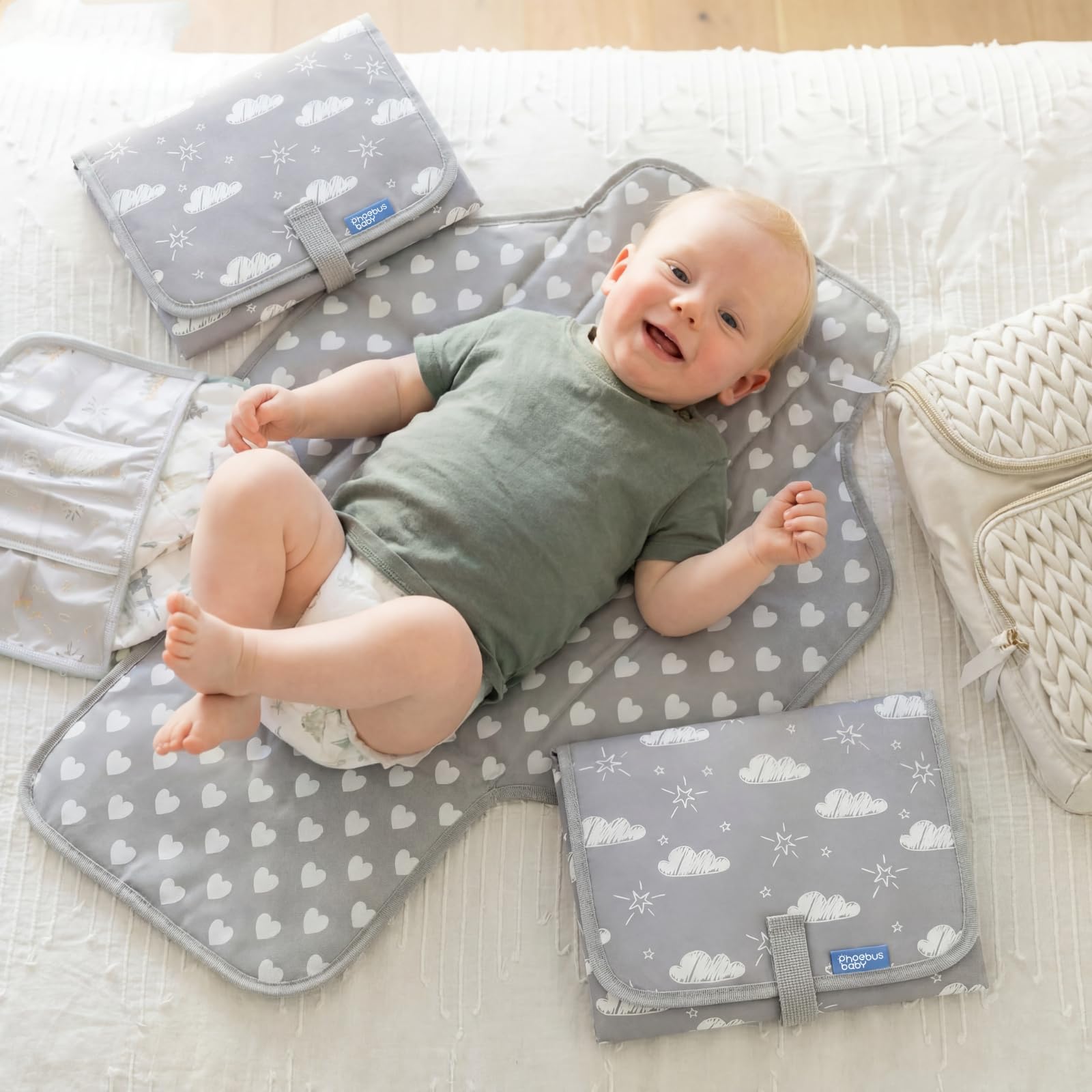 Buy now Baby Portable Changing Pad Travel - Waterproof Compact Diaper Changing Mat with Built-in Pillow - Lightweight & Foldable Changing Station, Newborn Shower Gifts at indiglob india