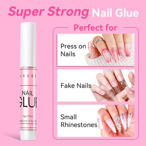 Makartt Super Strong Nail Glue for Press On Nails: Professional Acrylic Nails Nail Adhesive Bond Nail Tips Glue for Stick On Nails Long Lasting Nail Glue for Fake Nails Broken Nails Repair 10Pcs