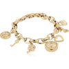Anne Klein Women's Premium Crystal Accented Gold-Tone Charm Bracelet Watch, 10/7604CHRM - Gold