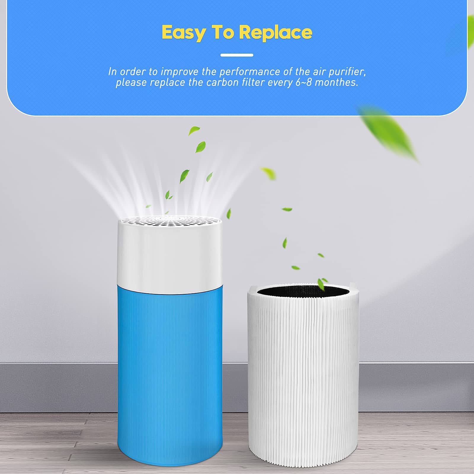 Buy now Blue Pure 411 Replacement Filters for Blueair Blue Pure 411, 411+, 411 Auto and Mini Air Purifier, Include 2 Particle and 2 Activated Carbon at indiglob india