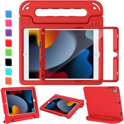 AVAWO Kids Case for iPad 9th/8th/7th Generation, iPad 10.2 2021/2020/2019 Case with Screen Protector, Shockproof Cover with Handle, Blue