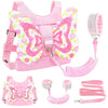 Accmor 3 in 1 Toddler Harness Leashes + Anti Lost Wrist Link, Kids Harness Children Leash for Girls, Child Anti Lost Leash Baby Cute Harness Belt Strap Hold Kids Close While Walking - Pink/Love