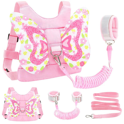 Accmor 3 in 1 Toddler Harness Leashes + Anti Lost Wrist Link, Kids Harness Children Leash for Girls, Child Anti Lost Leash Baby Cute Harness Belt Strap Hold Kids Close While Walking