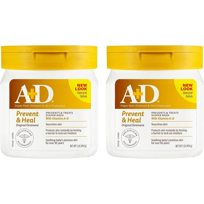 A+D Original Diaper Rash Ointment, 1 Pound Jar Pack of 2 - My Store