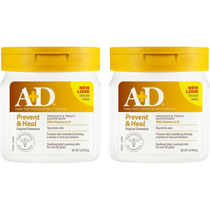 A+D Original Diaper Rash Ointment, 1 Pound Jar Pack of 2