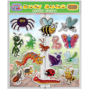 Bugs & Insects Gel Window Clings for Kids - Window Stickers for Toddlers, Gel Clings Window Decals Kids Jelly Butterfly Bees Reusable Sticker - Home Car Plane Airplane Activities (Jesplay USA)