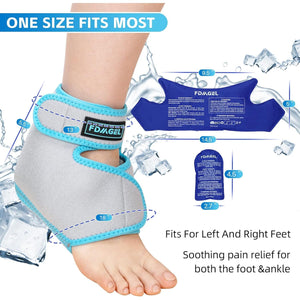 Ankle Ice Pack Wrap for Injuries Reusable, Hot Cold Compression Therapy, Foot Ice Pack with 2 Cold Gel Packs for Relief Sports Injury,Sprained Ankles and Heels,Plantar Fasciitis,Achilles Tendonitis