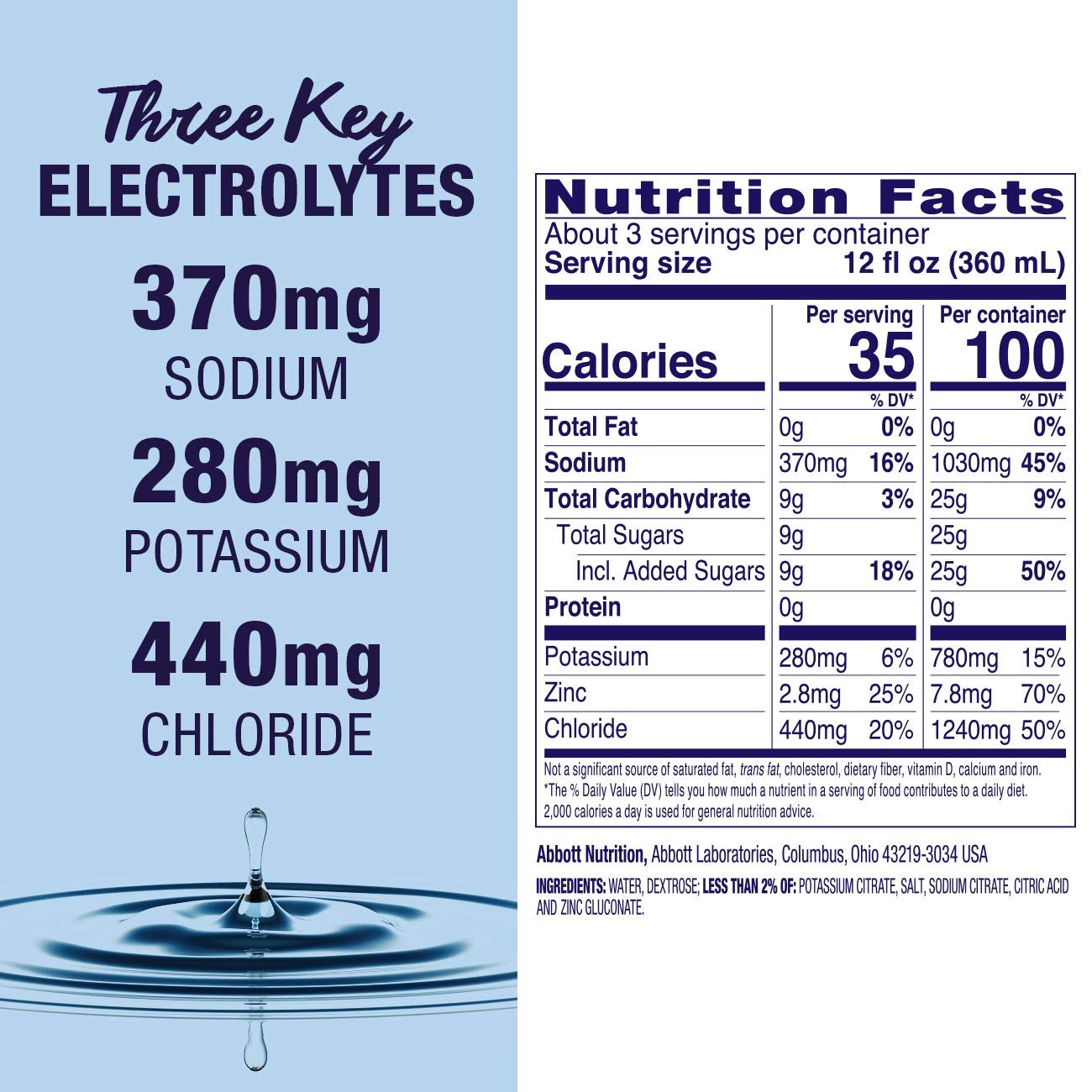 Buy now Pedialyte Electrolyte Solution, Hydration Drink, Unflavored, 1 Liter at indiglob india