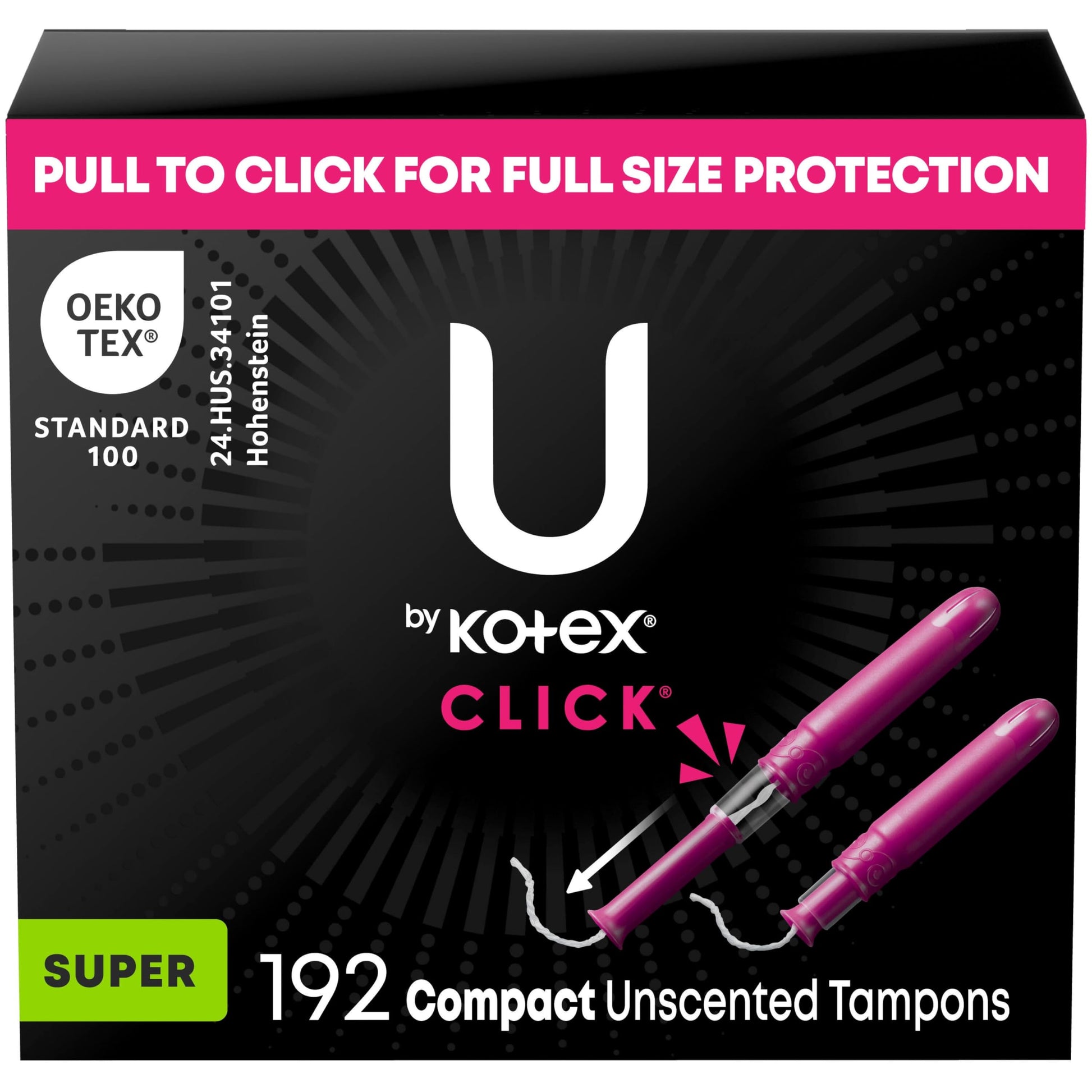 Buy now U by Kotex Tampons, Click Compact, Super Plus Absorbency, Unscented, 45 Count at indiglob india