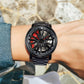 GORBEN Men's Creative 3D Car Wheel Rotating Wrist Watch